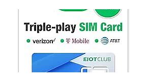 Data Only SIM Card Triple Play -Verizon ATT T-Mobile-2GB 30DAY - USA Coverage No Contract 4G LTE Cellular for Security Solar and Hunting Trail Game Cameras Unlocked IoT Device