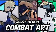 Every Combat Art RANKED From WORST To BEST! | Shindo Life Combat Art Tier List