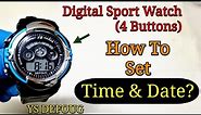 Digital Sport Watch Time Setting | How To Adjust / Change Time in Digital Watches
