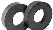 Ferrite Ring Magnet,2.75In Dia, Heavy Duty Round Ceramic Disc Magnets with Hole for DIY Crafts Science Projects Industrial, Pack of 2