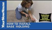 How to Install Baseboards and Molding - Step-by-step instructions and tool list in description