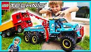 RC Lego Technic Tow Truck Towing Bruder Dump Truck - Lego Time Lapse Build