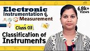 Classification of Instruments - Principles of Measurement - Electronic Instruments and Measurements