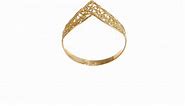 Solid 14k Yellow Gold Diamond-Cut Filigree Ring Band