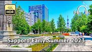 Sapporo Early Summer 2023 Walking Tour - Hokkaido Japan [4K/HDR/Binaural]