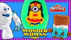 Wonder Woman x Minions Giant Play Doh Surprise Egg Mashup | Opening Eggs & Surprise Toys on DCTC