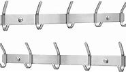Stainless Steel Coat Hooks for Modern Home Entryways, Heavy-Duty Wall-Mounted Towel Hooks, Space-Saving Wall Coat Hangers with 5 Hooks (Sliver)