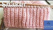 Shaker stitch (Half Fisherman's Rib): A two-row repeat knitting pattern, easy and reversible,