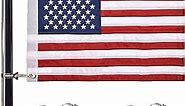 Universal Boat Flag Marine 12"x18" with 4 Boat Flag Pole Kits USA Flag with 50 Embroidered Stars American Boat Flag