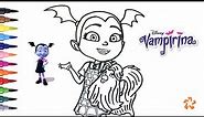 Vampirina (Disney) - How to color Vampirina and Wolfie - Coloring Pages With Color & Kids TV