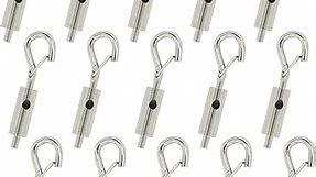 Portable Hook & Eye Turnbuckle Tension for 1/16-3/32 Galvanized /304/316 Stainless Steel Cable Guide Wire Rope Light Hanging Suspension Accessories Pack-15