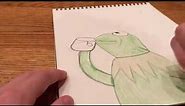 Drawing Kermit The Frog Drinking Tea (time lapse)