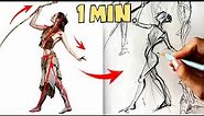 Draw ANY Pose in 1 Minute! Gesture Drawing Practice