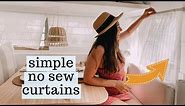 HOW TO MAKE CURTAINS for a camper//EASY NO SEW BUDGET FRIENDLY