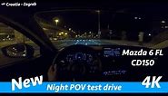 Mazda 6 CD150 Revolution 2019 - night POV drive in 4K | Impressive main LED headlights!