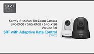 Sony | 4K PTZ Camera | SRT with Adaptive Rate Control | BRC-X400 SRG-X400 SRG-X120