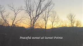 Peaceful sunset at Sunset Pointe. 😌✨ See all this beautiful cabin has to offer, click the link below. https://www.elkspringsresort.com/cabins/sunset-pointe/ | Elk Springs Resort