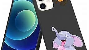 LuGeKe Elephant Phone Case for iPhone 7 Plus/iPhone 8 Plus,Elephant Ice Cream Patterned Case Cover,Black TPU Cover Flexible Ultra Slim Anti-Stratch Bumper Protective Girls Phonecase(Ice Cream)