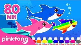 Baby Shark's Coloring Fun and more |🌈 Learn Colors | +Compilation | Pinkfong Videos for Children