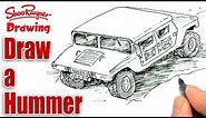 How to draw a Humvee - Hummer - Military Vehicle