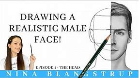 How to Draw a Realistic Male Face - Episode 1 - Drawing the Head
