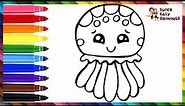 How To Draw An Octopus 🐙 Drawing And Coloring A Cute Rainbow Octopus 🌈 Drawings For Kids