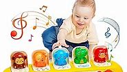 Interactive Pop up Animal Toys with Music & Light, Montessori Cause and Effect Toys for 1 Year Old Boy Girl Early Learning Musical Baby Toys 9-12-18 Months STEM Toddler Toys Age 1-2 Gift for Infant