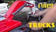 Toy excavator videos- JackJackPlays DIGGING with red Playmobil excavator