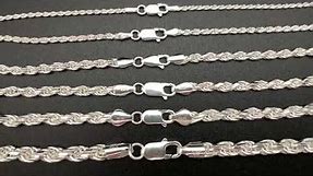 .925 Sterling Silver DC French Rope Chains | Made in Italy | 1.5MM 2.2MM 3.3MM 3.7MM 4.7MM 5.4MM