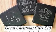 Custom engraved black slate coasters - $10 for a pair. | Rustic Charm
