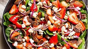 Strawberry Spinach Salad Recipe with Balsamic Dressing - iFoodReal.com