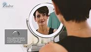 Zadro 12" Glamour LED Makeup Mirror with Lights and Magnification 5X/1X Touch Control Mirror with Lights for Makeup Desk (Satin Nickel)
