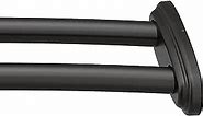 Moen Matte Black Adjustable 57 to 60-Inch Double Curved Shower Rod, Permanent Wall Mounted Shower Curtain Rod, DN2141BL