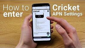 How to Enter Cricket APN Settings on Any Android Phone!