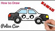 How to Draw a Police Car Cartoon and Easy for beginners | Mister Brush