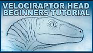 Beginners Tutorial - Drawing Blue Velociraptor Head - Part 1