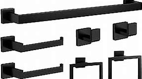 PCBRWA 10-Pieces Matte Black Bathroom Accessories Set, 23.6 Inch Bath Towel Bar Stainless Steel Hardware Racks for Wall Mounted.,(PCBRWA-10)