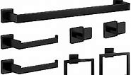 10-Pieces Matte Black Bathroom Accessories Set, 23.6 Inch Bath Towel Bar Stainless Steel Hardware Racks for Wall Mounted.,(PCBRWA-10)