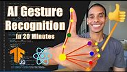 Real Time AI GESTURE RECOGNITION with Tensorflow.JS + React.JS + Fingerpose