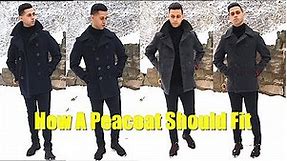 Schott NYC Slim Fit PeaCoat Sizing & Review - How To Style A PeaCoat - How A Peacoat Should Fit