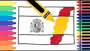 How to Draw Spain Flag - Drawing the Spanish Flag - Coloring Pages for kids | Tanimated Toys