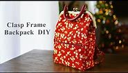 DIY Metal Clasp Frame Backpack | How to sew your own backpack with side pockets and zipper pocket