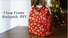 DIY Metal Clasp Frame Backpack | How to sew your own backpack with side pockets and zipper pocket