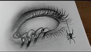 Creepy Drawing / Creepy Eye Drawing Tutorial / Scary Drawing / how to draw creepy eyes