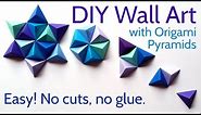 DIY Paper Wall Art with Origami Pyramid Pixels - Easy Tutorial and Decorating Ideas