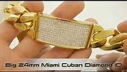 Big Fat Chunky 325g 11ct Diamond Miami Cuban 24mm ID Bracelet Custom Hand Made Daniel Jewelry Inc HD