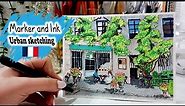 urban sketching :[France]Peaceful painting of an old cafe in Paris| ASMR