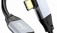 USB C to USB C Cable 100W, 1.64 FT Right Angle USB-C 3.2 Cable 20Gbps Data Transfer Cable, 4K Video Output with E-Marker Charging Cable for Thunderbolt 3/4, MacBook Pro, iPad Pro, Oculus Quest, Switch