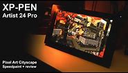 XP-PEN Artist 24 Pro - Pixel Art Cityscape Speedpaint + review