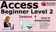 Microsoft Access Beginner 2, Lesson 04: Intro to Relationships, Primary & Foreign Keys, More